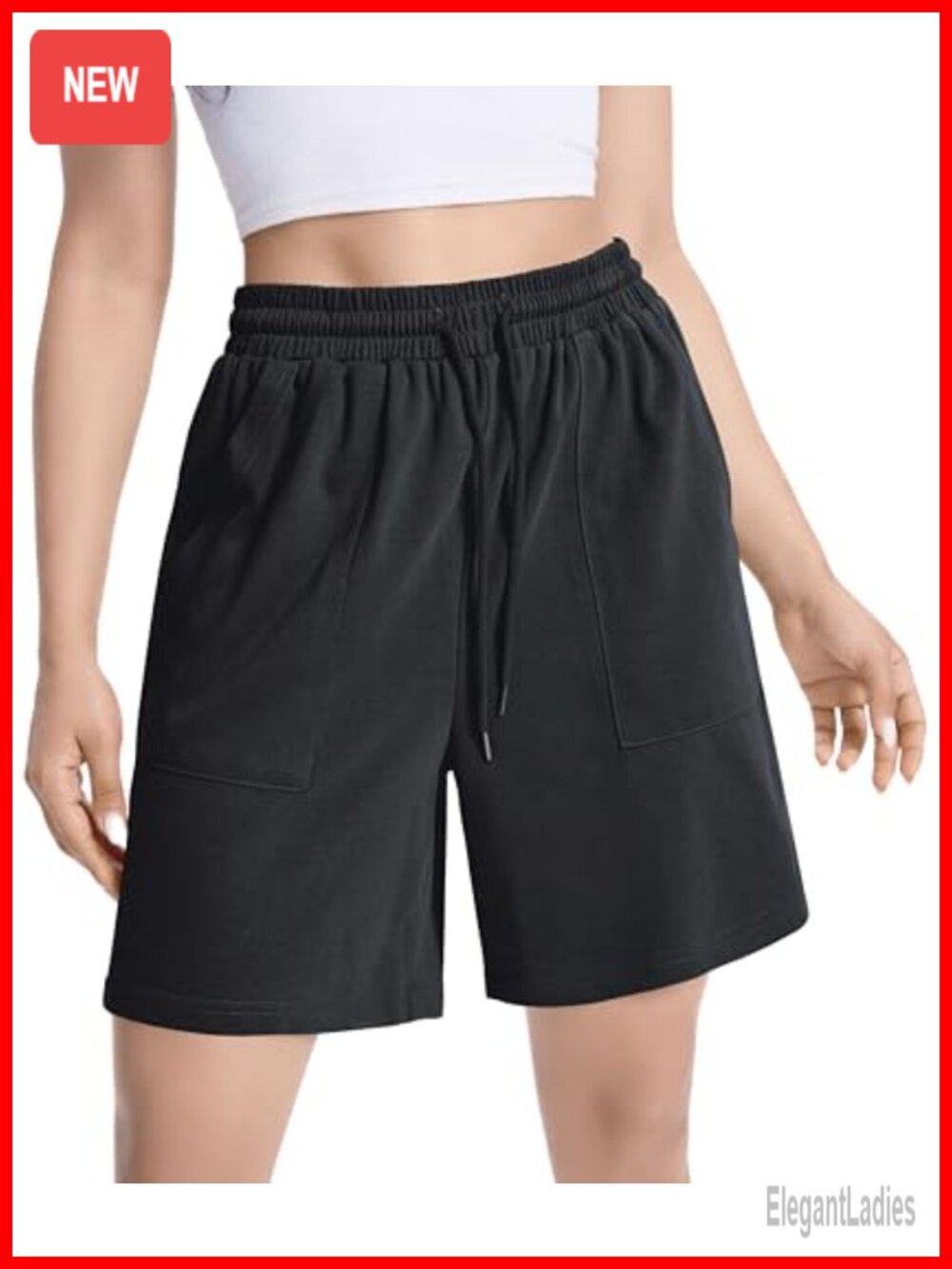 Women Cotton Drawstring Sweat Shorts Athletic Lounge